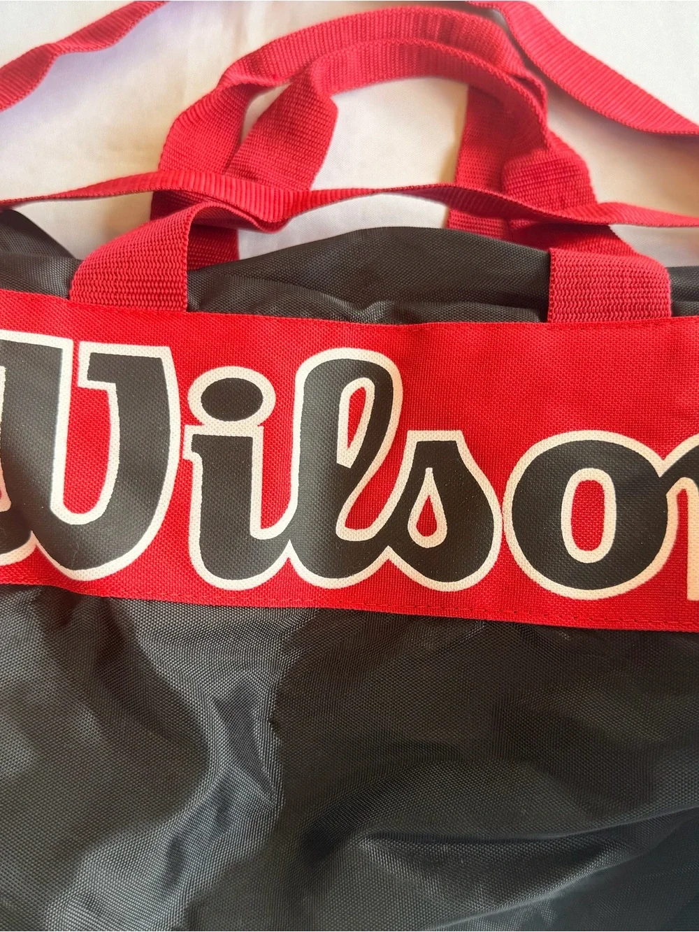 Vintage 1990s Wilson Red and Black Tennis Duffle Travel Bag